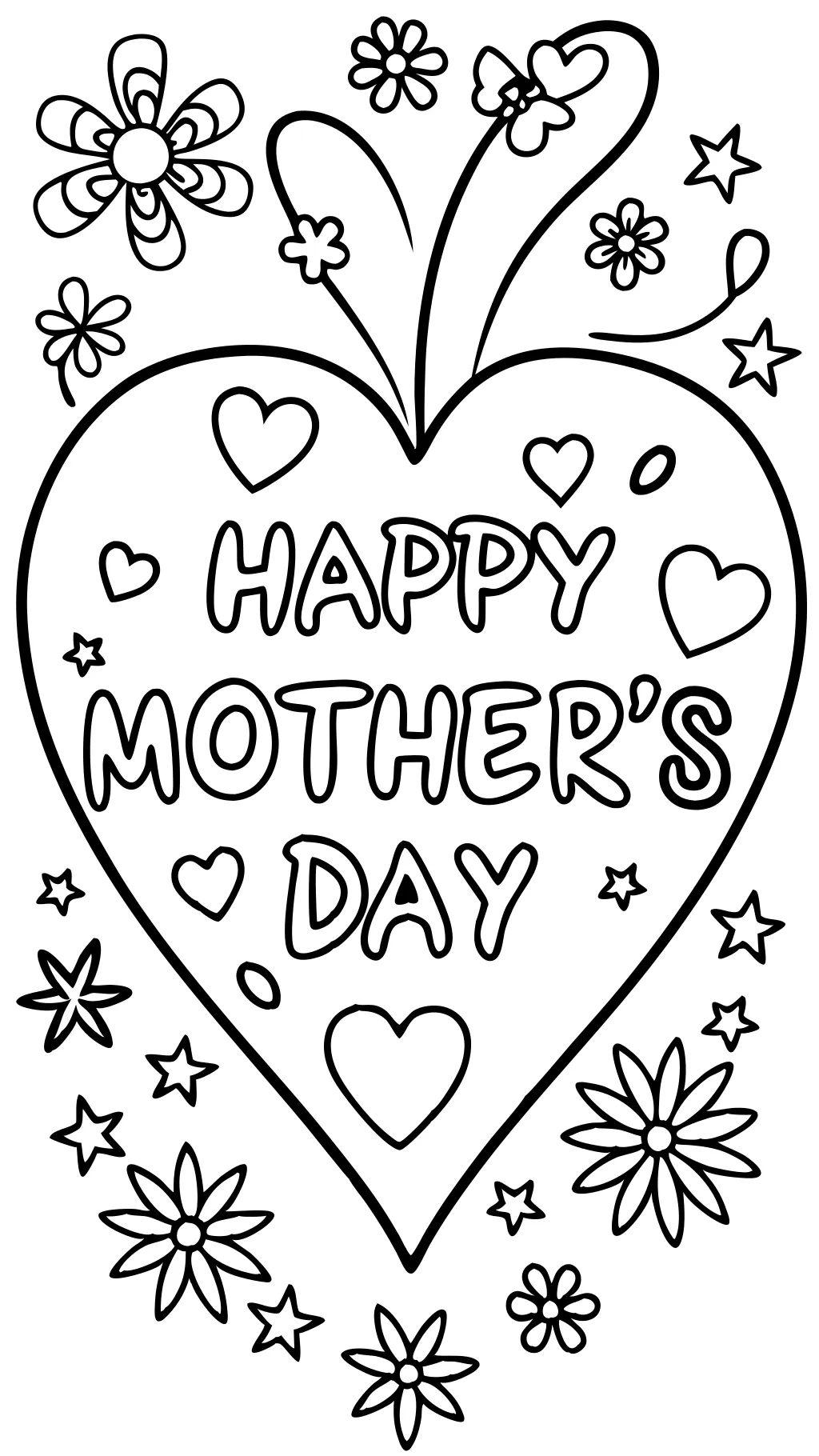 happy mothers day coloring page